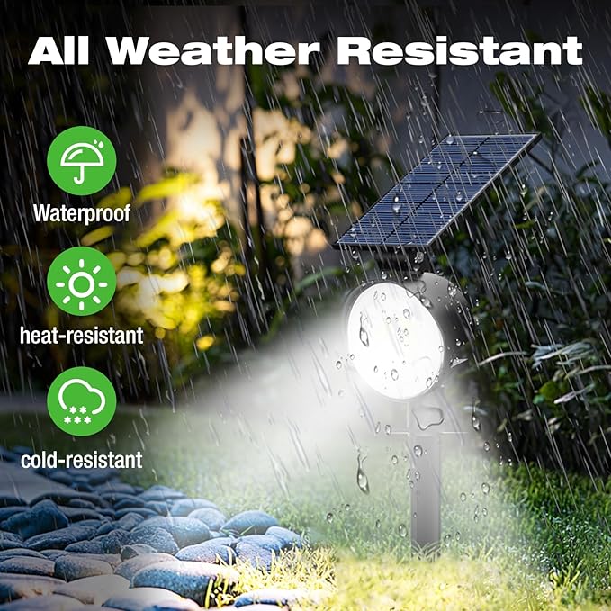 nipify 2 Pack Solar Spot Lights Outdoor Waterproof - Image 2