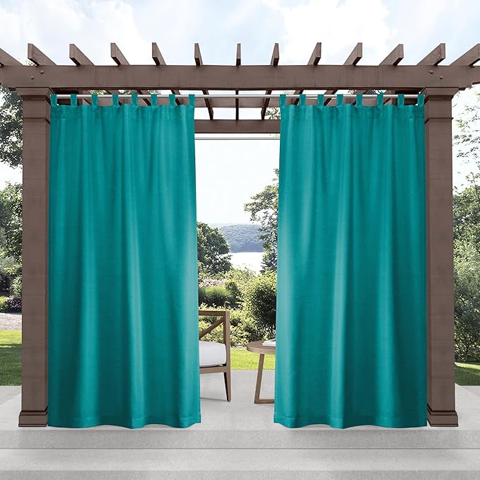 EXCLUSIVE HOME Cabana Solid Indoor/Outdoor Light Filtering Hook-and-Loop Tab by Exclusive+Home