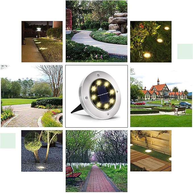 INCX 4.6 inch Solar Lights Outdoor Waterproof, 16 Pack Solor Ground Light - Image 6