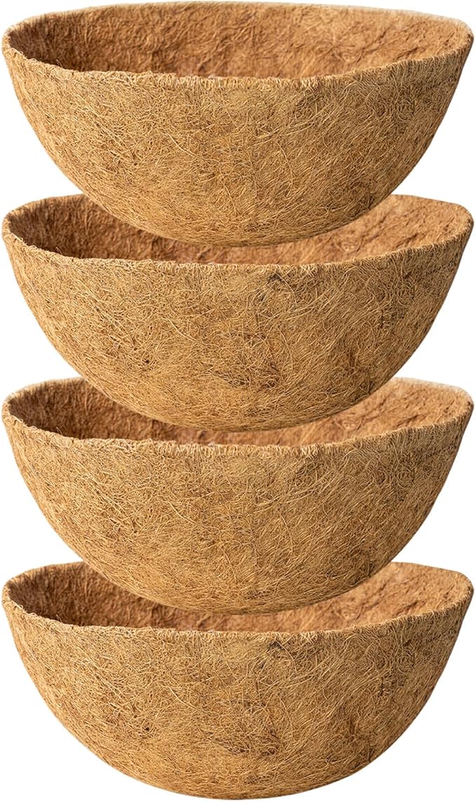 4 Pack 12 Inch Natural Coconut Fiber Liner by KarlliuHOMEGARDEN
