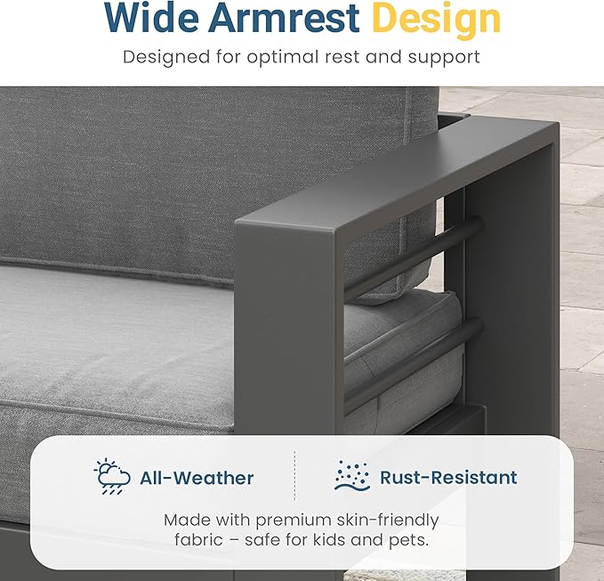 Solaste Aluminum Outdoor Patio Furniture Set - Image 4