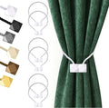 Hion Magnetic Curtain Tiebacks White 6 Pack, Curtain Tiebacks Buckles Holdbacks by Hion