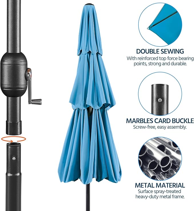 Yaheetech 3-Tier Patio Parasol 10ft Vented Outdoor Canopy Sun Shade Large - Image 5