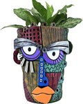 Abstract Face Planter Pots for Plants, Hand-Painted Colorful Flower Pots by Midogaigai