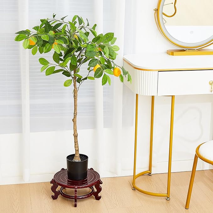Geetery 2 Pcs 4 to 12 in Wooden Plant Stands Indoor Chinese Oriental Plant Stand - Image 4
