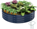 Galvanized Metal Planter Round Raised Garden Bed Kit by ZFHgarden