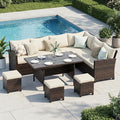 Wisteria Lane 7 Piece Patio Furniture Set, High Curved Back Wicker Patio by WisteriaLane