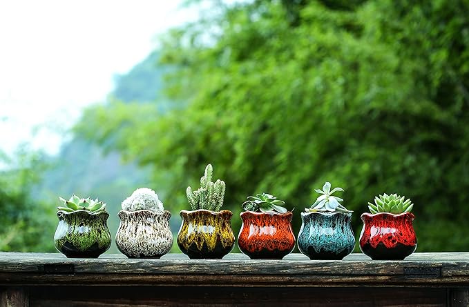 Cute Ceramic Succulent Planters, Garden Pots - Image 2