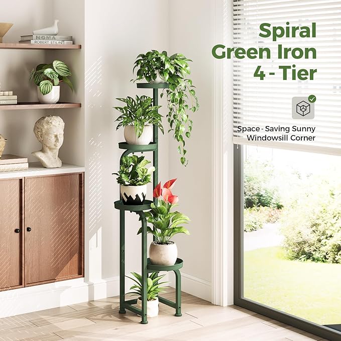 Bamworld Corner Plant Stand Indoor Outdoor, Tall Metal Flower Pot Stands - Image 5