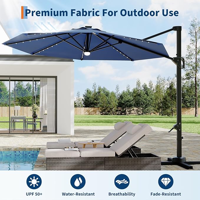 Garvee 10 ft Cantilever Patio Umbrella - Image 5