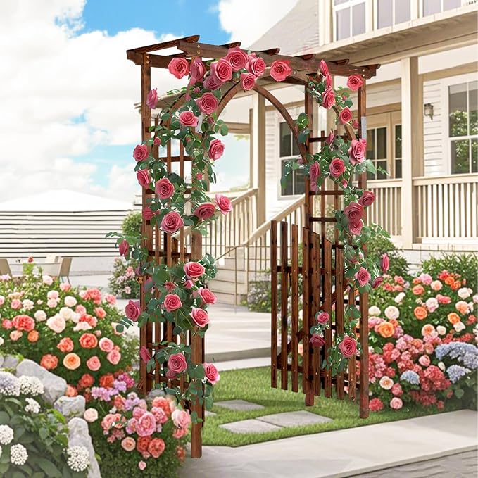VINGLI 85in Wooden Arbor, Wedding Arch - Image 2