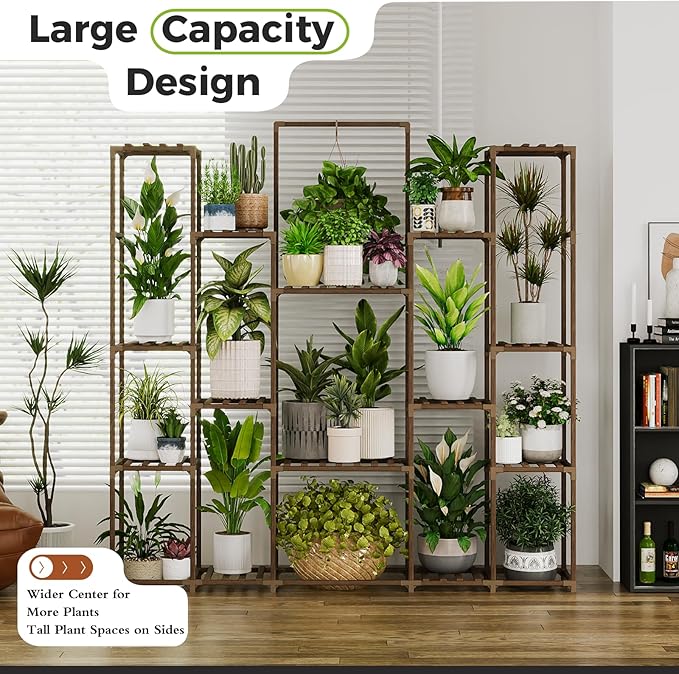 Bamworld Plant Shelf Indoor Hanging Plant Stand Outdoor Large Plant Shelves - Image 8