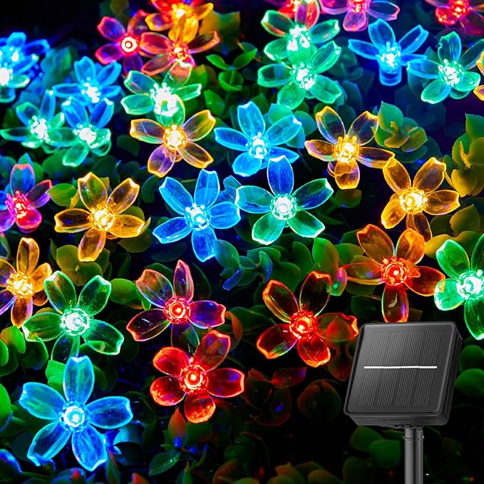 Brightown 60 LED Flower Solar String Lights Outdoor Waterproof Fairy Lights by Brightown