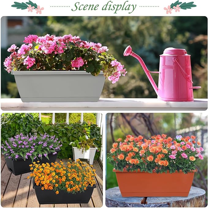 12Pcs 17Inches Rectangle Planter Box - Image 4