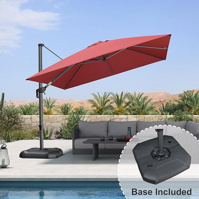 PURPLE LEAF 10 Feet Square Cantilever Umbrella Patio Umbrella - Image 2
