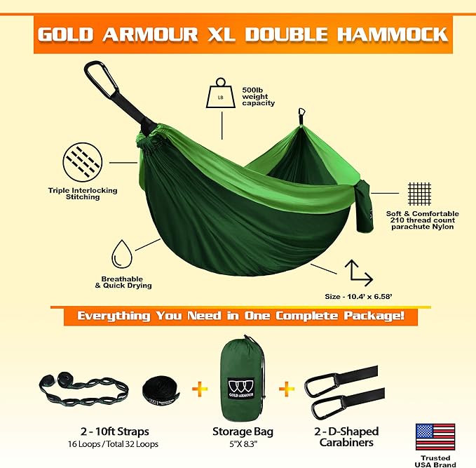 Gold Armour Camping Hammock - Image 2