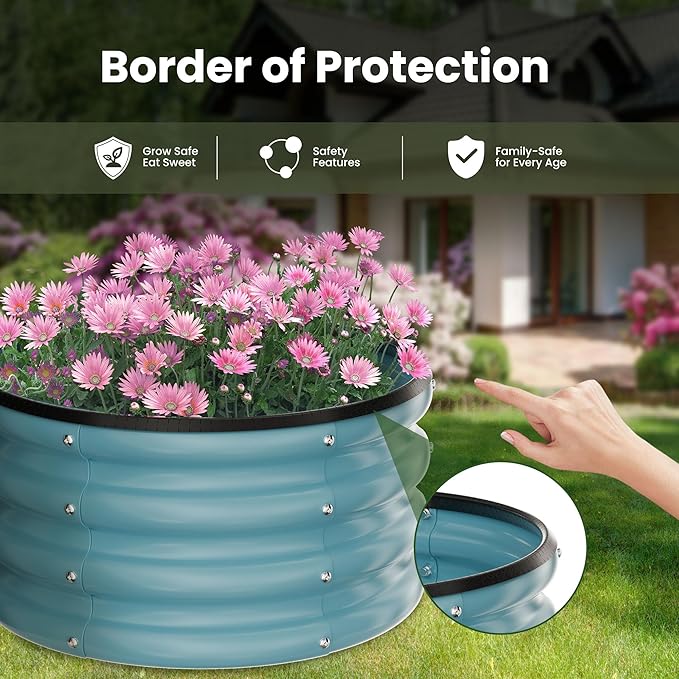 ZXZYHFTY Round Galvanized Raised Garden Bed kit, Round Large Metal Raised - Image 2