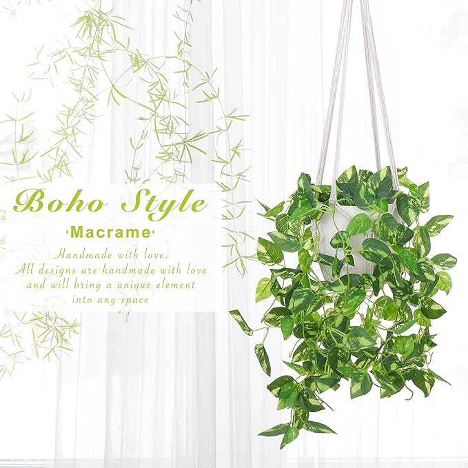 YIBOT Macrame Plant Hanger Indoor Set of 2 - Image 2