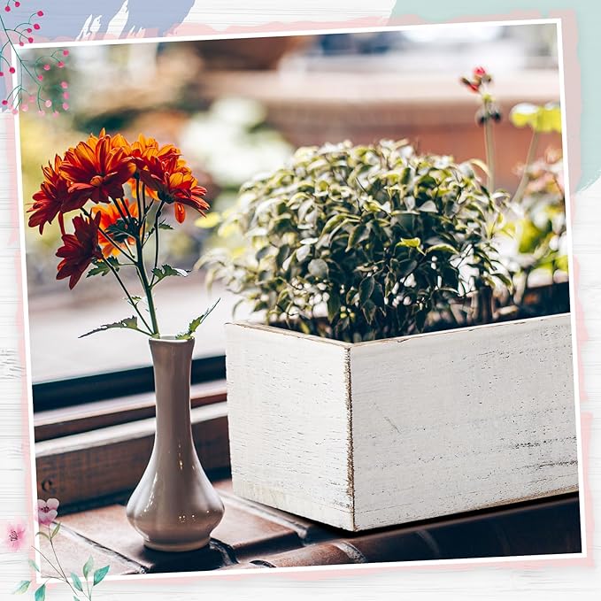 Dandat 5 Set Wood Boxes for Centerpieces 12x4 Inch Rectangle Wooden Planter Box - Image 5