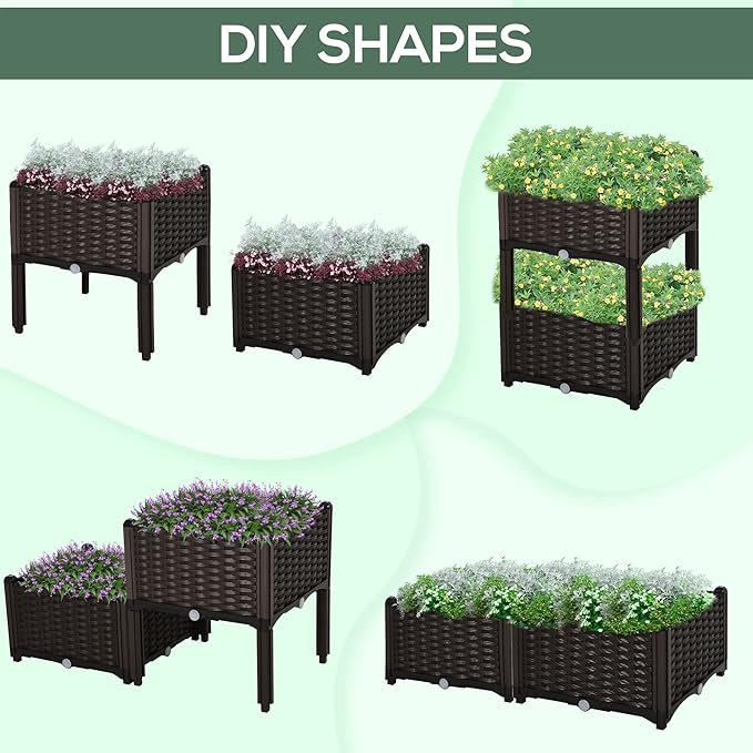 Outsunny 2 Piece Raised Garden Bed - Image 4