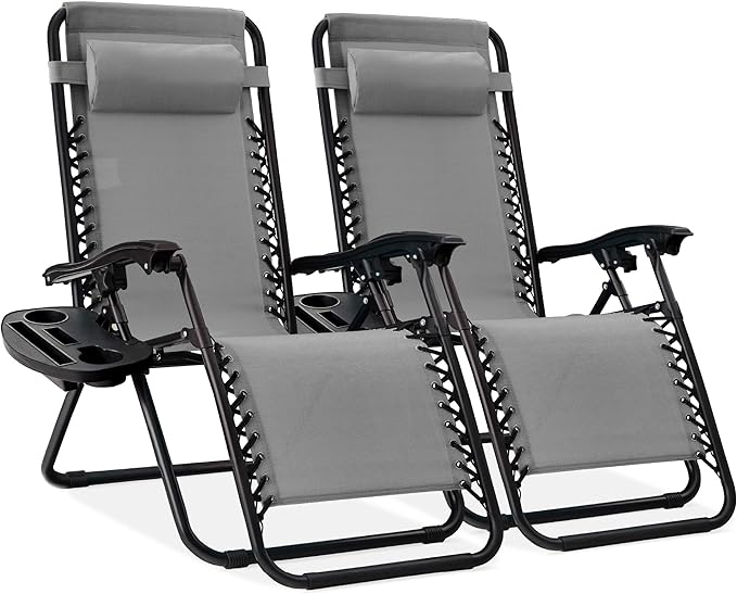 Best Choice Products Set of 2 Adjustable Steel Mesh Zero Gravity Lounge Chair by BestChoiceProducts