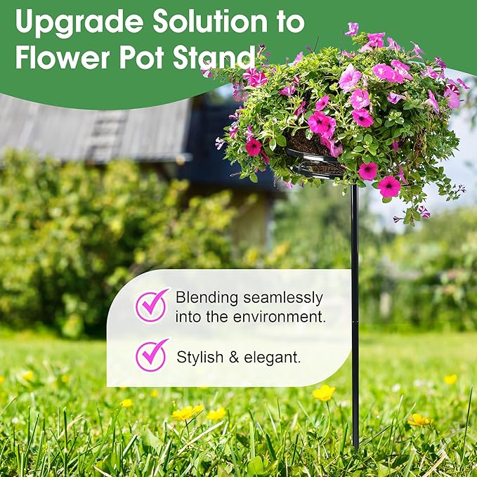 Tellingyou 3 Pack Adjustable Outdoor Flower Pot Stand, Metal Outdoor Plant - Image 4