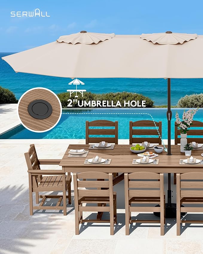 SERWALL 11 Piece Outdoor Dining Set - Image 5