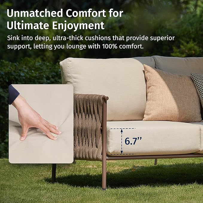 East Oak 5-Piece Patio Furniture Set | Life Chatter 5-Seat Outdoor Furniture | - Image 2