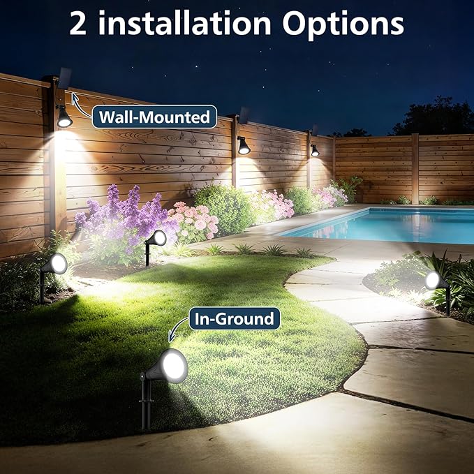 T-SUNUS Christmas Solar Powered LED Spot Light White 6000K, Separated Panel - Image 5