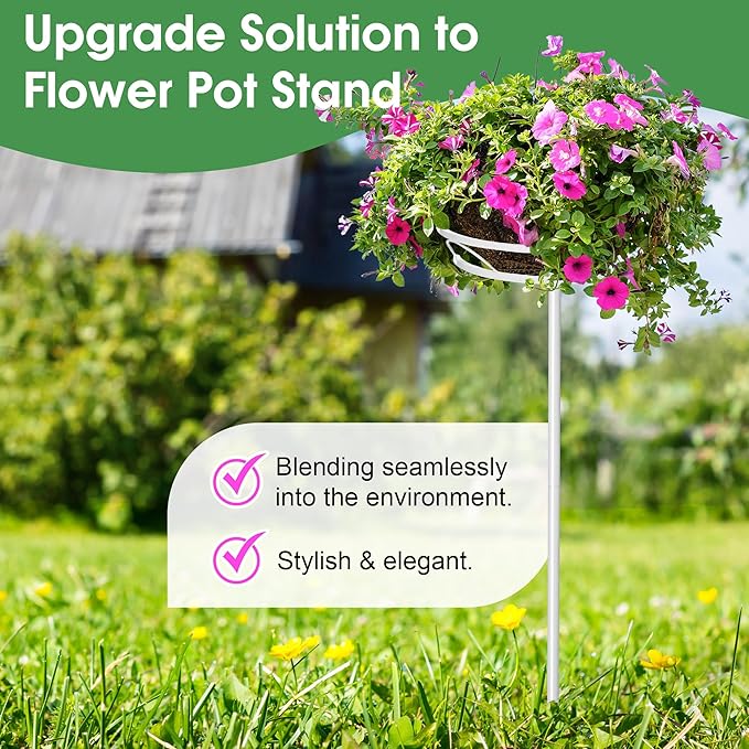 Tellingyou 2 Pack Adjustable Outdoor Flower Pot Stand, Metal Outdoor Plant - Image 4