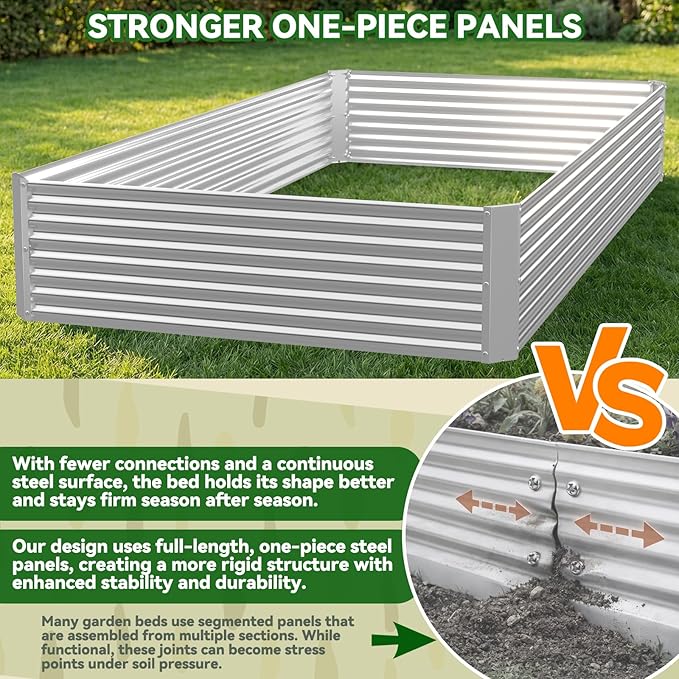 4 Pack Raised Beds for Gardening, Corrugated Galvanized Steel Raised Garden Bed - Image 4