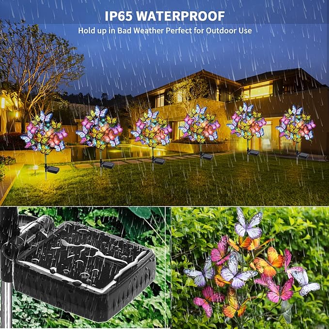 Solar Garden Lights Solar Lights Outdoor Waterproof Decorative 4 Pack - Image 4