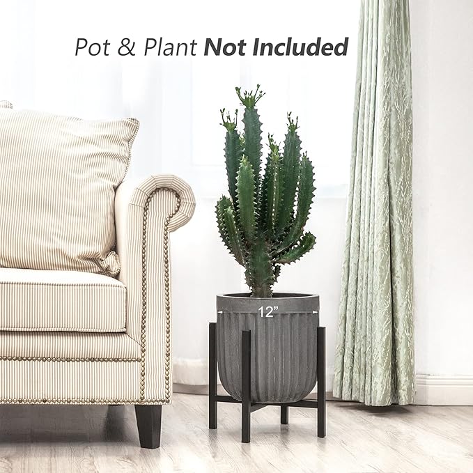 Mkono Mid Century Modern Tall Metal Indoor Plant Stand - Image 2