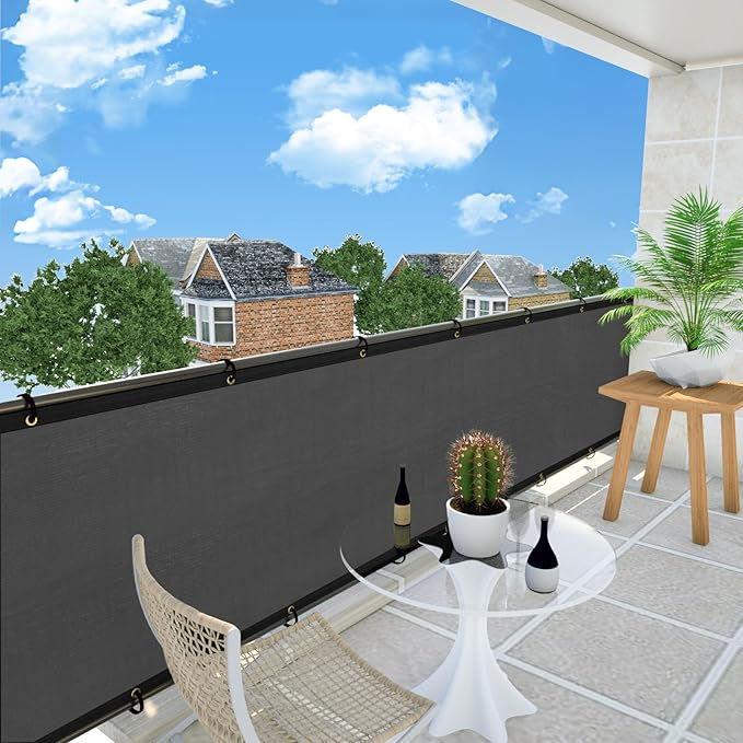 UPGRADE Privacy Fence Screen 4'x42' Dark Grey Outdoor 90% Visibility Blockage - Image 7