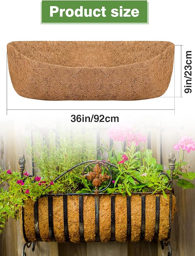 36in Coco Liners for Window Planter Box - Image 5
