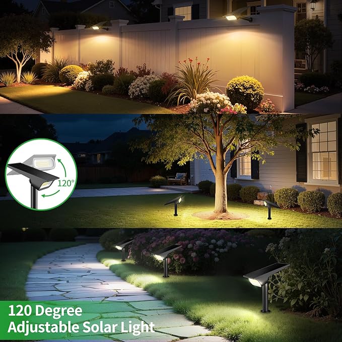 Solar Light Outdoor Waterproof IP65, 56 LED 3 Color Modes Solar Spot Lights - Image 6