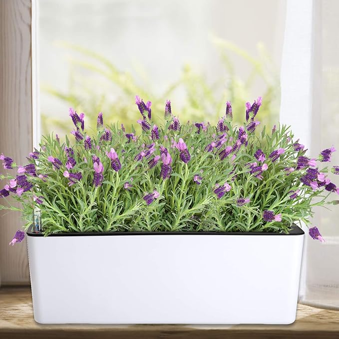 Fasmov 2 Pack Rectangle Self Watering Planter - Image 5