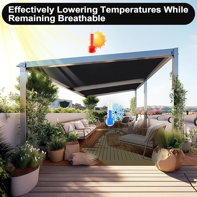 Artpuch 90% Sun Shade Cloth, 10 x 16 FT Pergola Shade Cover Canopy - Image 6