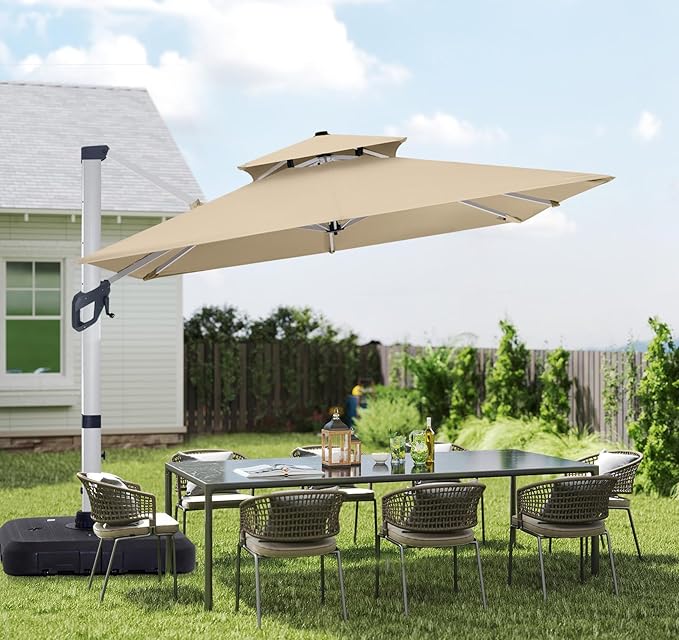 ABCCANOPY Patio Umbrella Cantilever Double Top Outdoor Offset Umbrella by ABCCANOPY