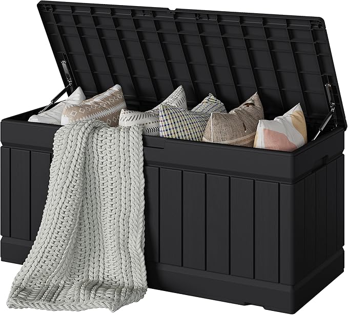 Devoko 78 Gallon Deck Box, Waterproof Resin Outdoor Storage Box by DEVOKO