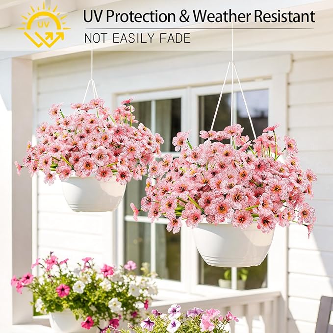 MACTING Artificial Flowers for Outdoors 6 Bundles UV Resistant Fake Flowers No - Image 3