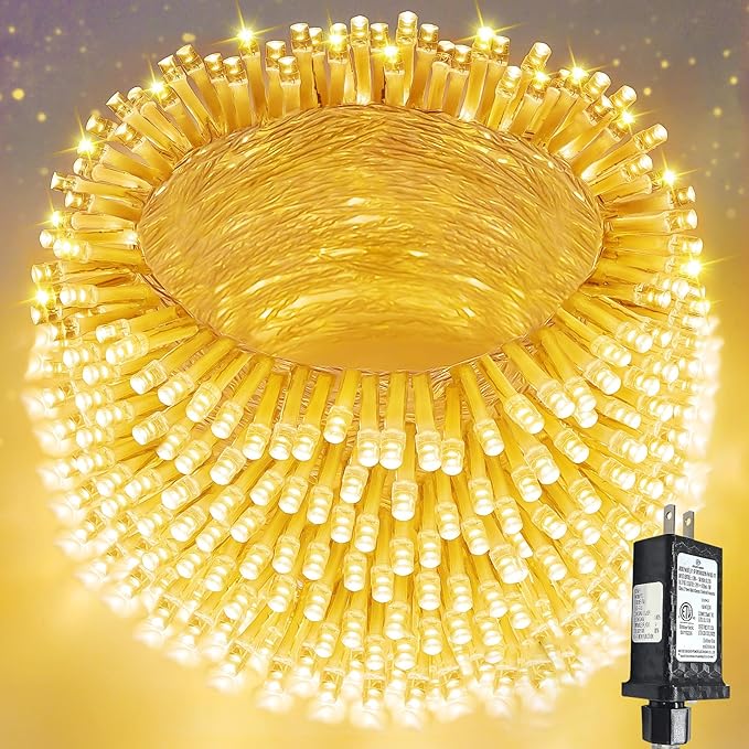 Super-Long 180FT 500 LED Christmas String Lights Indoor Outdoor, 13 Modes Warm by SANJICHA