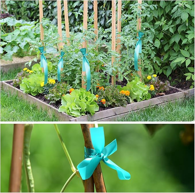 Stretch Tie Tape, 1” Wide 200FT Reusable Garden Plant Ties Green Tapes - Image 5
