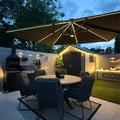 PURPLE LEAF 10 Feet Patio Umbrella Outdoor Cantilever Solar Powered LED Square by PURPLELEAF