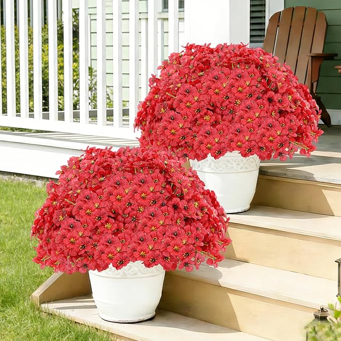 60 Pack Artificial Flowers for Outdoor Indoor Fake Plants, Faux Silk Flowers - Image 5