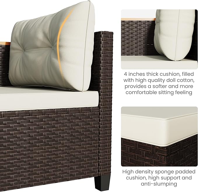 Wisteria Lane Small Patio Furniture Set, All-Weather Wicker Outdoor Sectional - Image 8