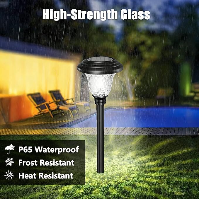 BEAU JARDIN 8 Pack Solar Pathway Lights Outdoor Solar Powered Light Christmas - Image 2
