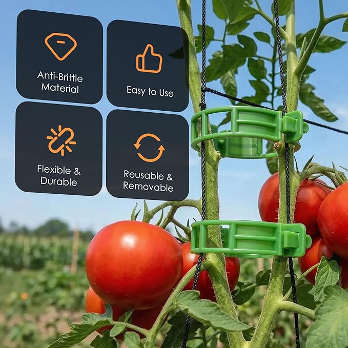 100pcs Tomato Clips for Climbing plants, Plastic Trellis Plant Support Clips - Image 8