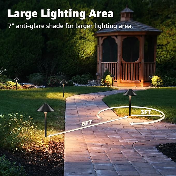 SUNVIE 8-Pack Low Voltage Landscape Pathway Lights 12-24V 3W LED Landscape - Image 4