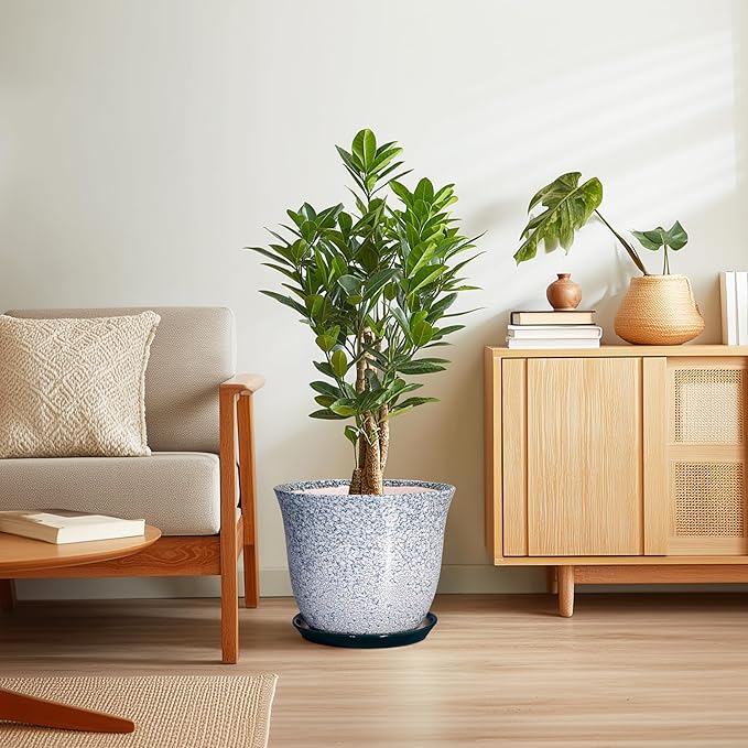 12 Inch Pot for Plants- Ceramic Planter Indoor Outdoor, Round Large Plant Pots - Image 7